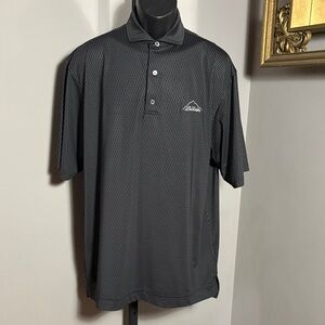 FootJoy Large Gray Black Polo Shirt Quick Dry Performance